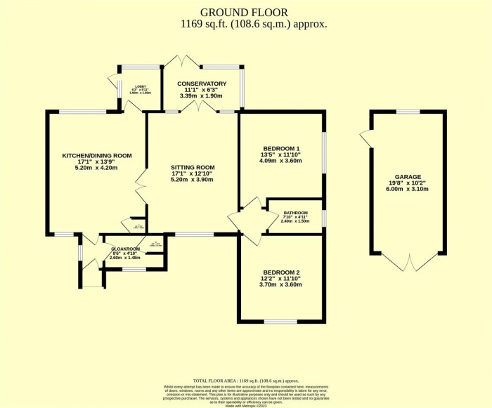 Floorplan for Court Mill Lane, Wadeford, Chard